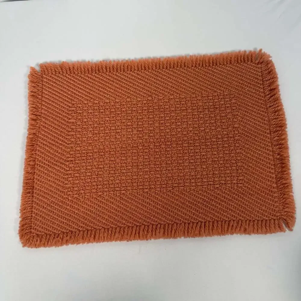Vintage 1970's Coral Woven Placemats, Set of 4